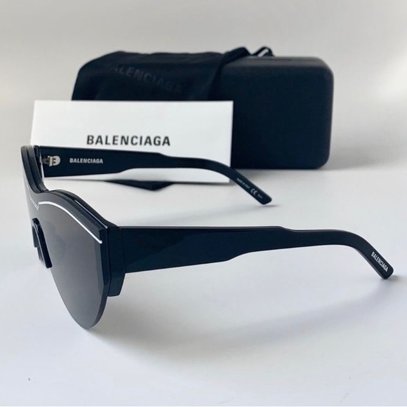 BALENCIAGA BB0004S  ACETATO BLACK GREY - Picture 6 of 11